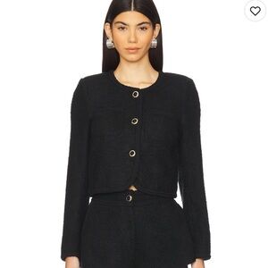 MAJORELLE Gabrielle Tweed Jacket in Black